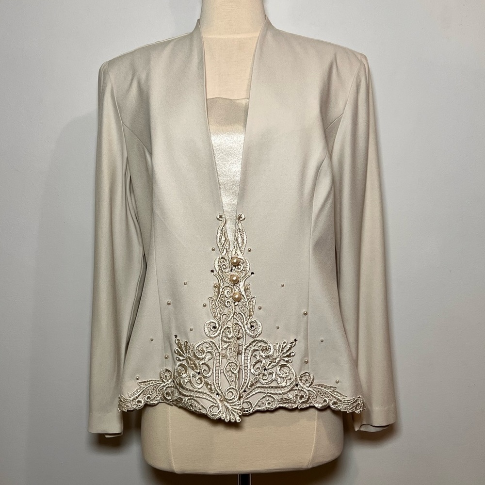 R&M Richards by Karen Wong Snap Cami Blazer, Size Large (based on measurements)